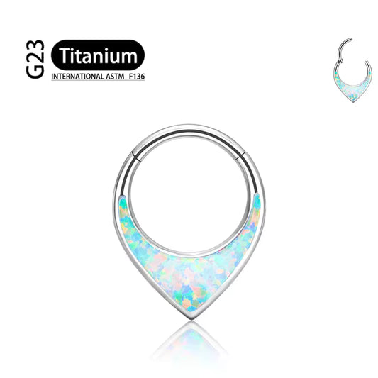 Piercing Anneau Opale Blanc