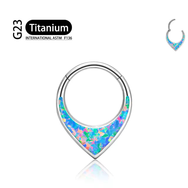 Piercing Anneau Opale Bleue