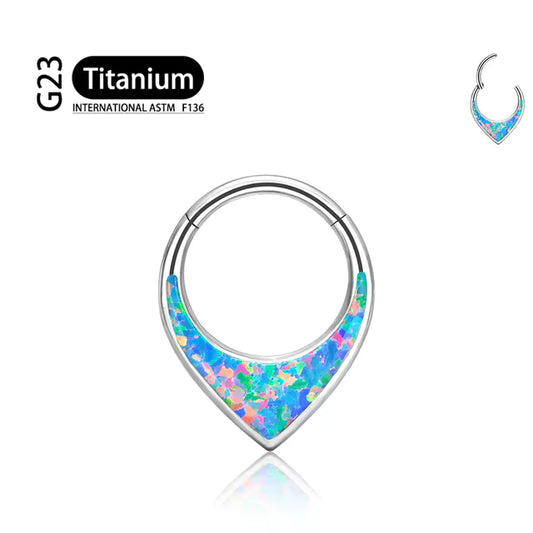 Piercing Anneau Opale Bleue
